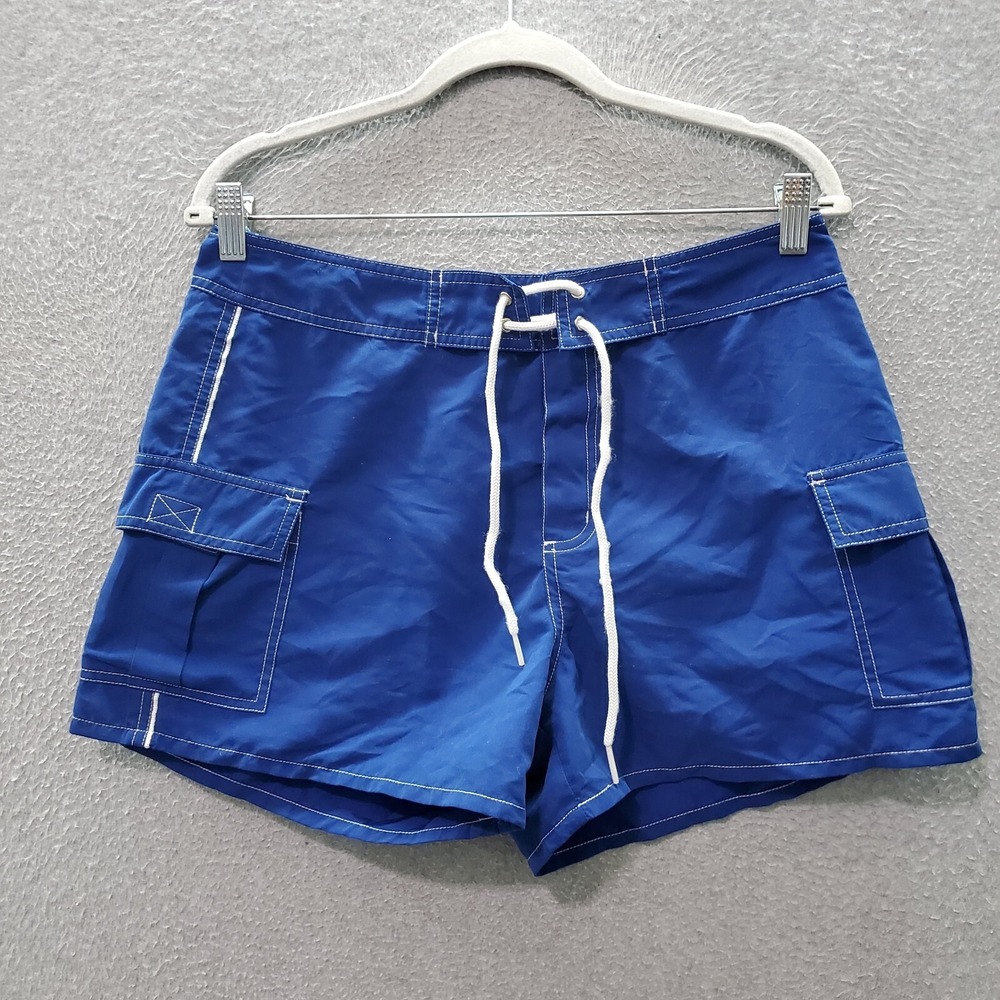 Sideout Junior Swimwear 11 Blue Board Shorts Cargo Pockets Drawstring Inseam 3''